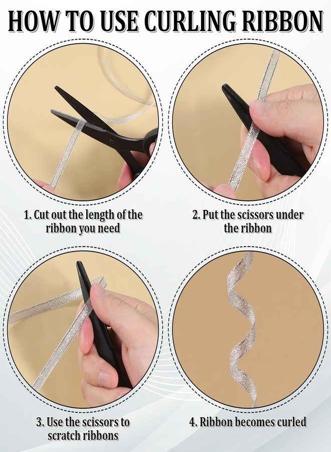 Zelphvt 6 Rolls Silver Glitter Ribbon,150 Yards 1/4inch Shimmer Sheer Thin Glitter Ribbon Sparkly Metallic Fabric Ribbons Thin Sparkly Fabric Ribbons for Gifts DIY Party Wrapping Wedding Decoration and Crafts - Image 4